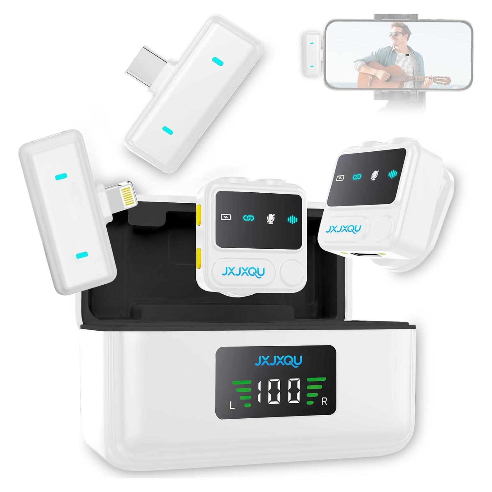 Micrófono Inalámbrico JXJXQU para iPhone/Android 30H Batería