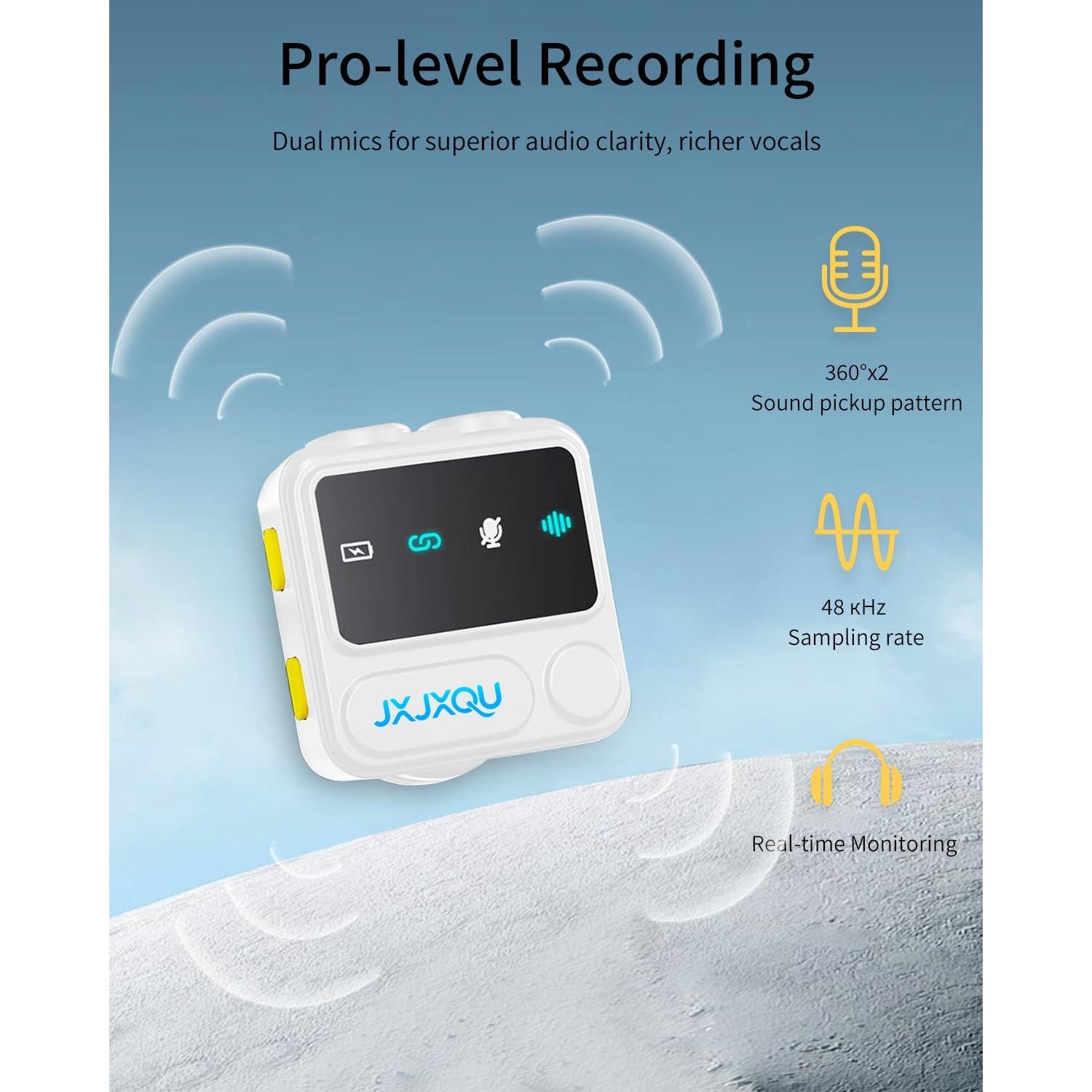 Micrófono Inalámbrico JXJXQU para iPhone/Android 30H Batería