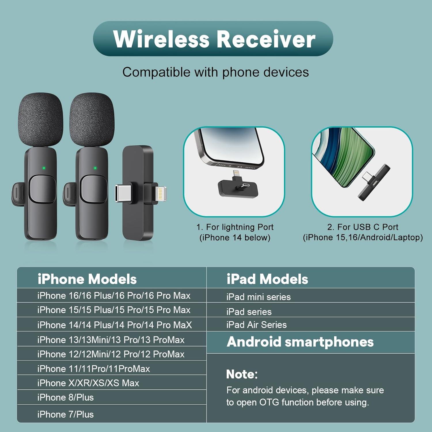 Micrófono Mini Inalámbrico MAYBESTA WM356-1 para iPhone y Android