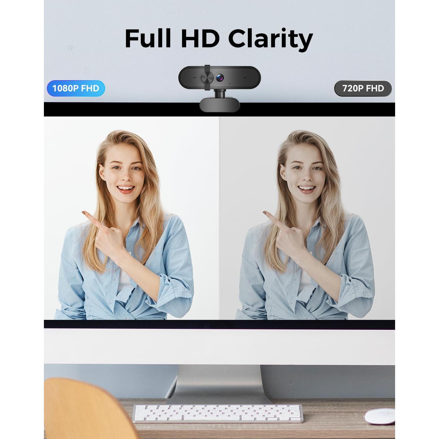 Cámara Web 1080P Edew con Micrófono y Corrección de Luz