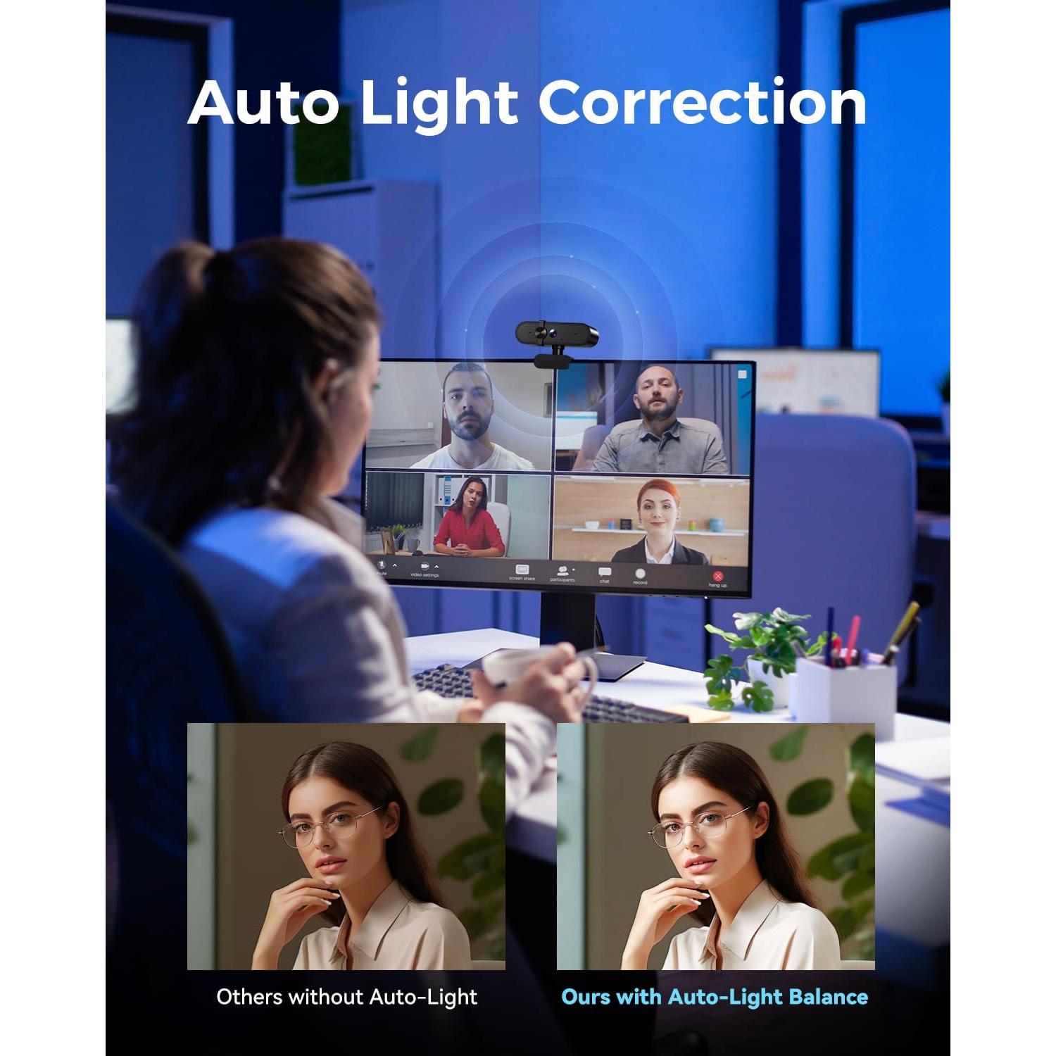 Cámara Web 1080P Edew con Micrófono y Corrección de Luz