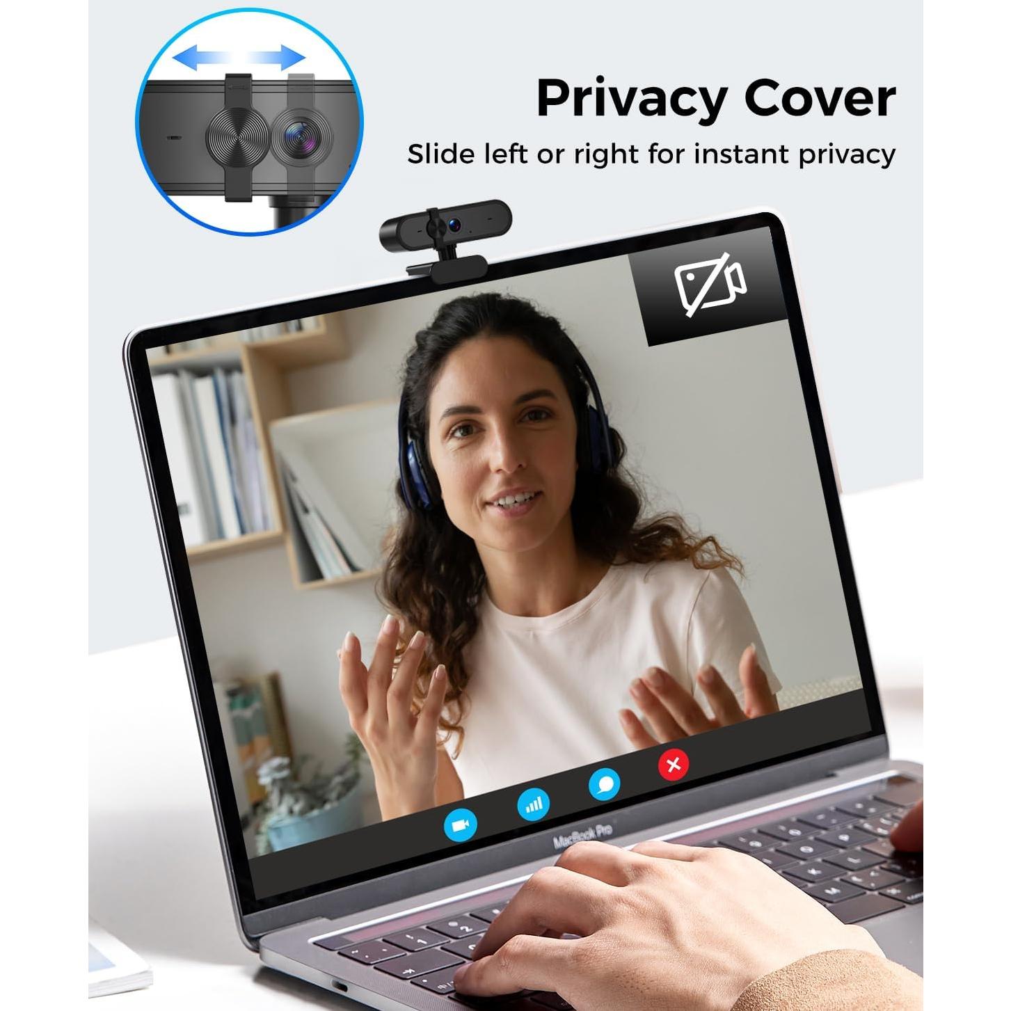 Cámara Web 1080P Edew con Micrófono y Corrección de Luz