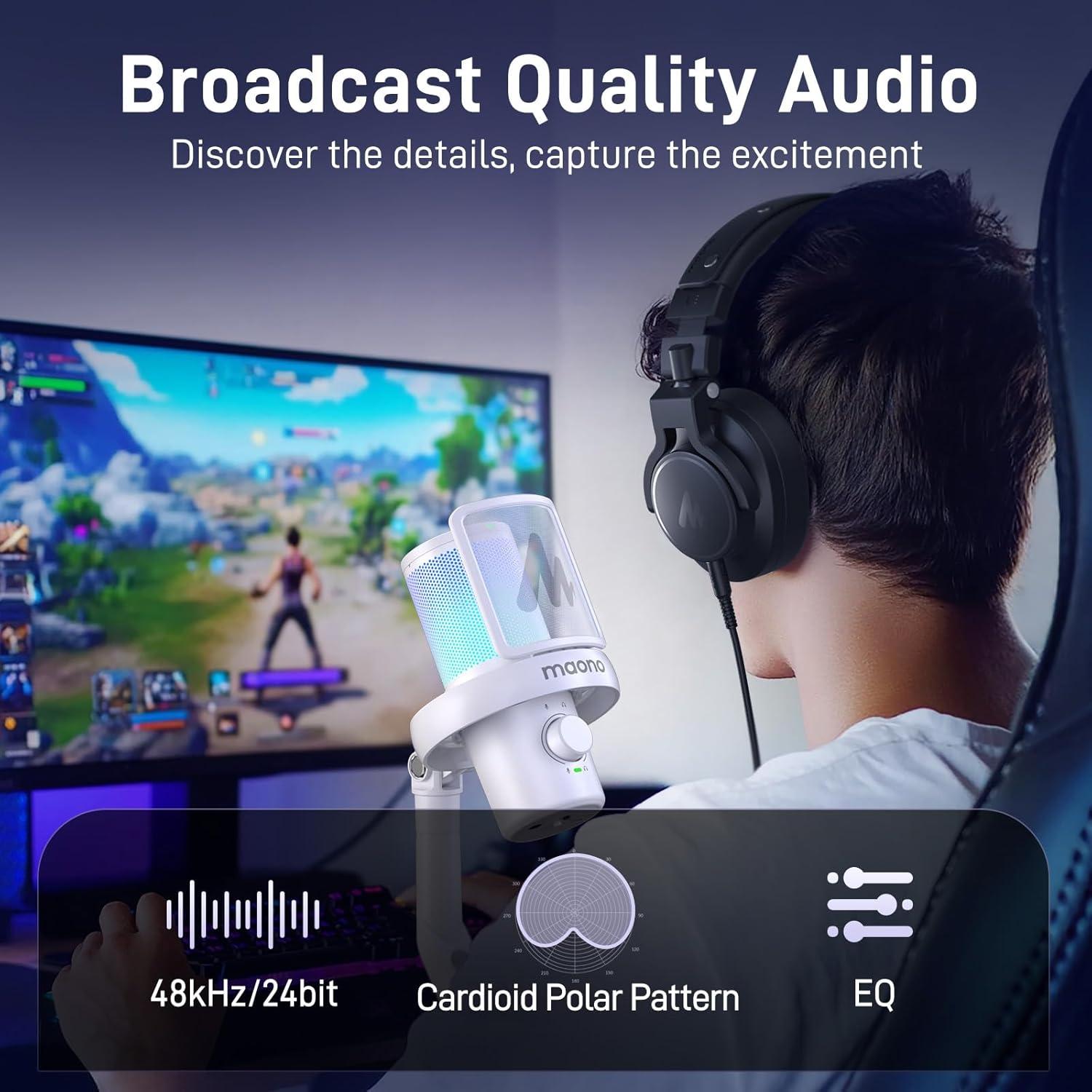 Micrófono Inalámbrico MAONO DM40 para PC, USB, Cancelación de Ruido