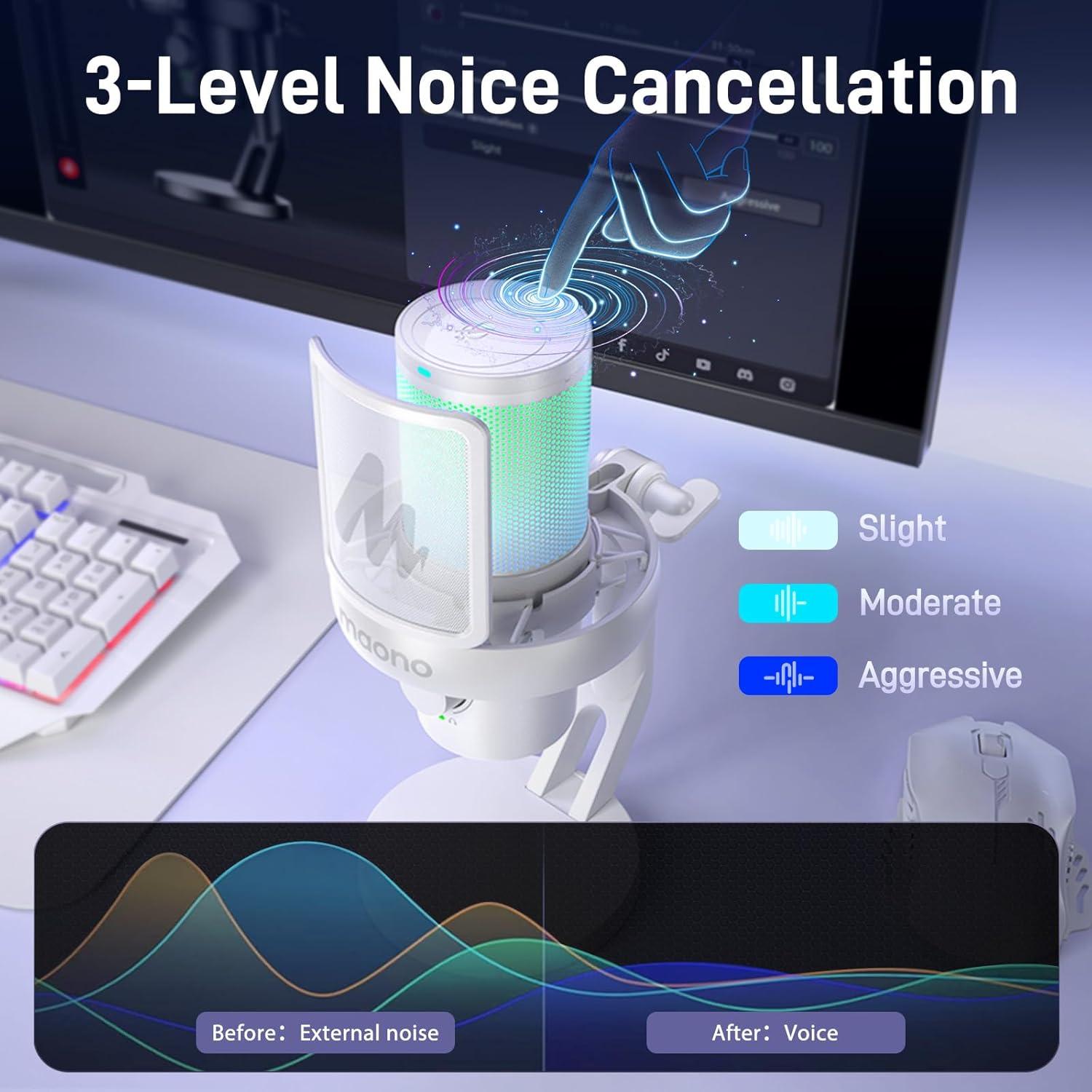 Micrófono Inalámbrico MAONO DM40 para PC, USB, Cancelación de Ruido