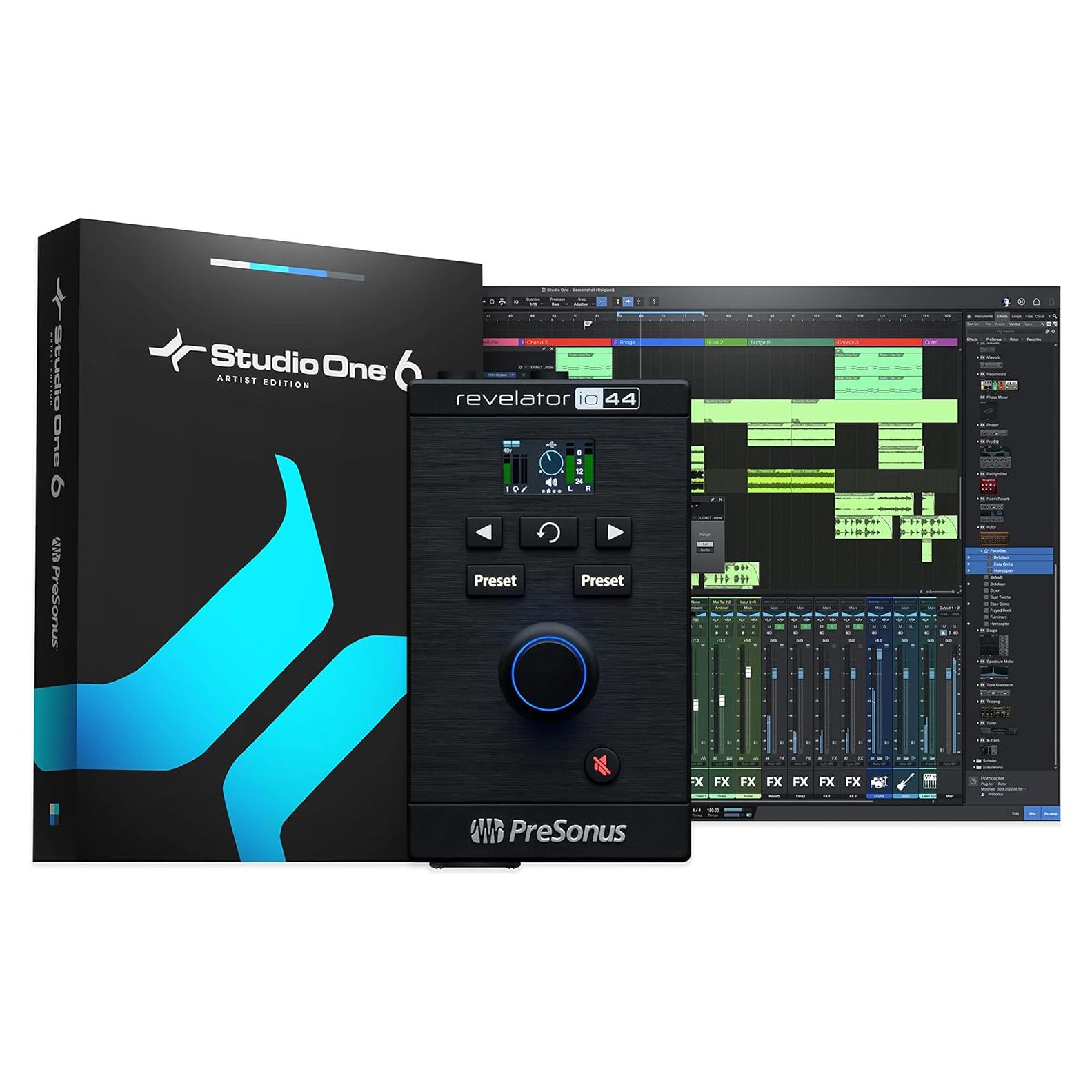 Interfaz de audio USB-C PreSonus Revelator io44 compacta