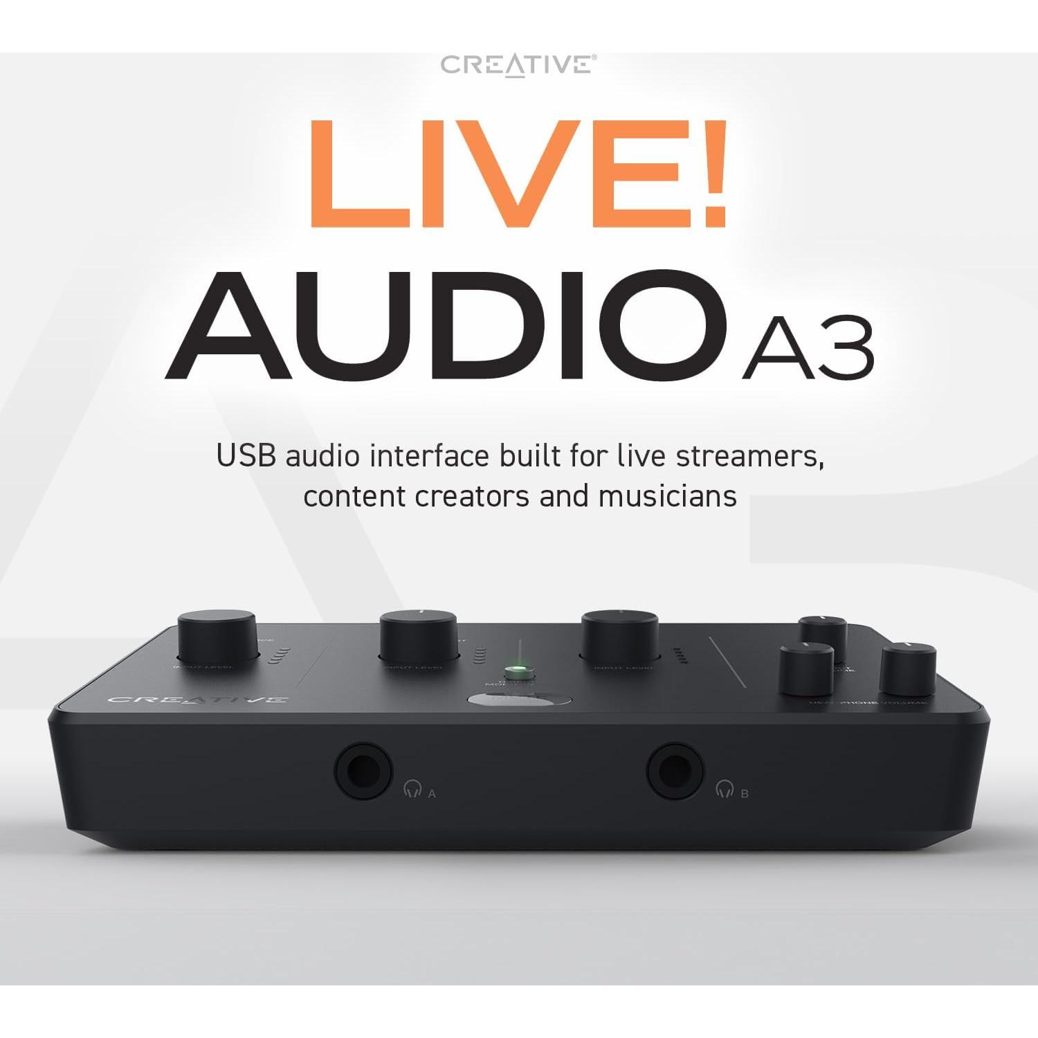 Interfaz de Audio USB Creative Live! A3 24-bit 96kHz Monitoreo Directo