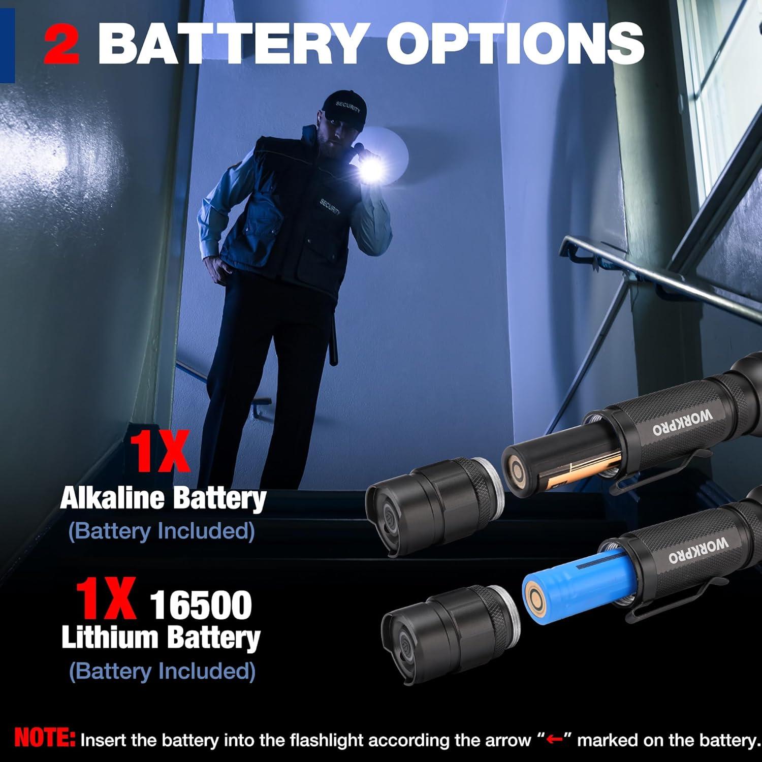 Linterna Táctica WORKPRO 1200LM Recargable Mini EDC 12.4cm