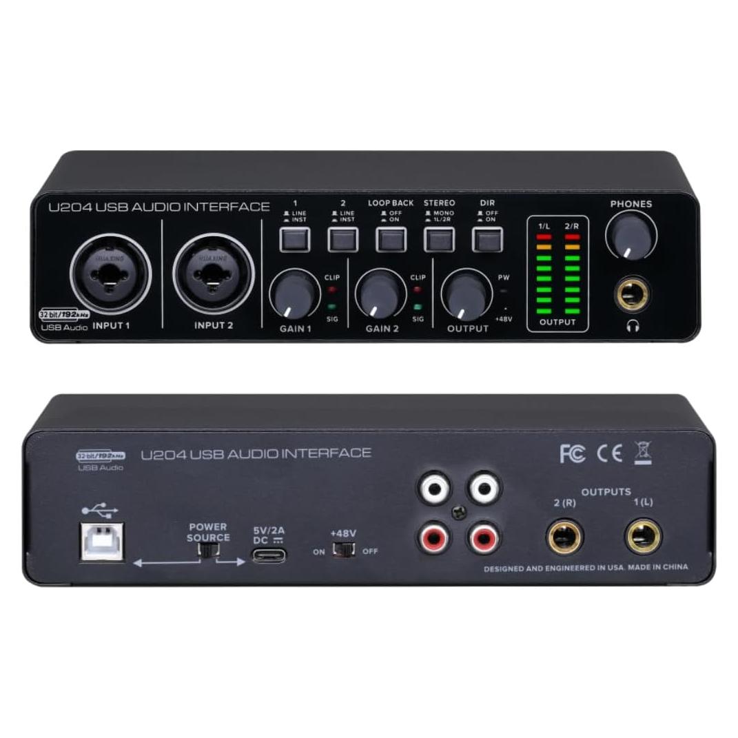 Interfaz de Audio USB BOMGE U204 2x2 para PC y Mac 32Bit/192kHz