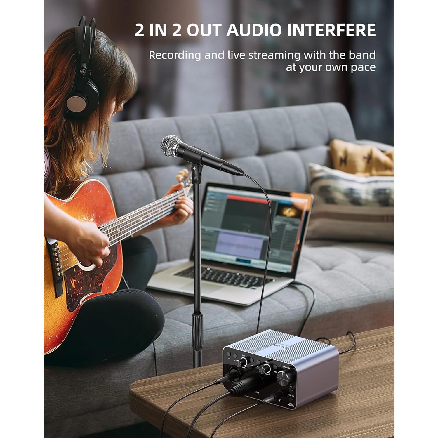 Interfaz de Audio USB LEKATO SF2401 24 bits/192kHz XLR