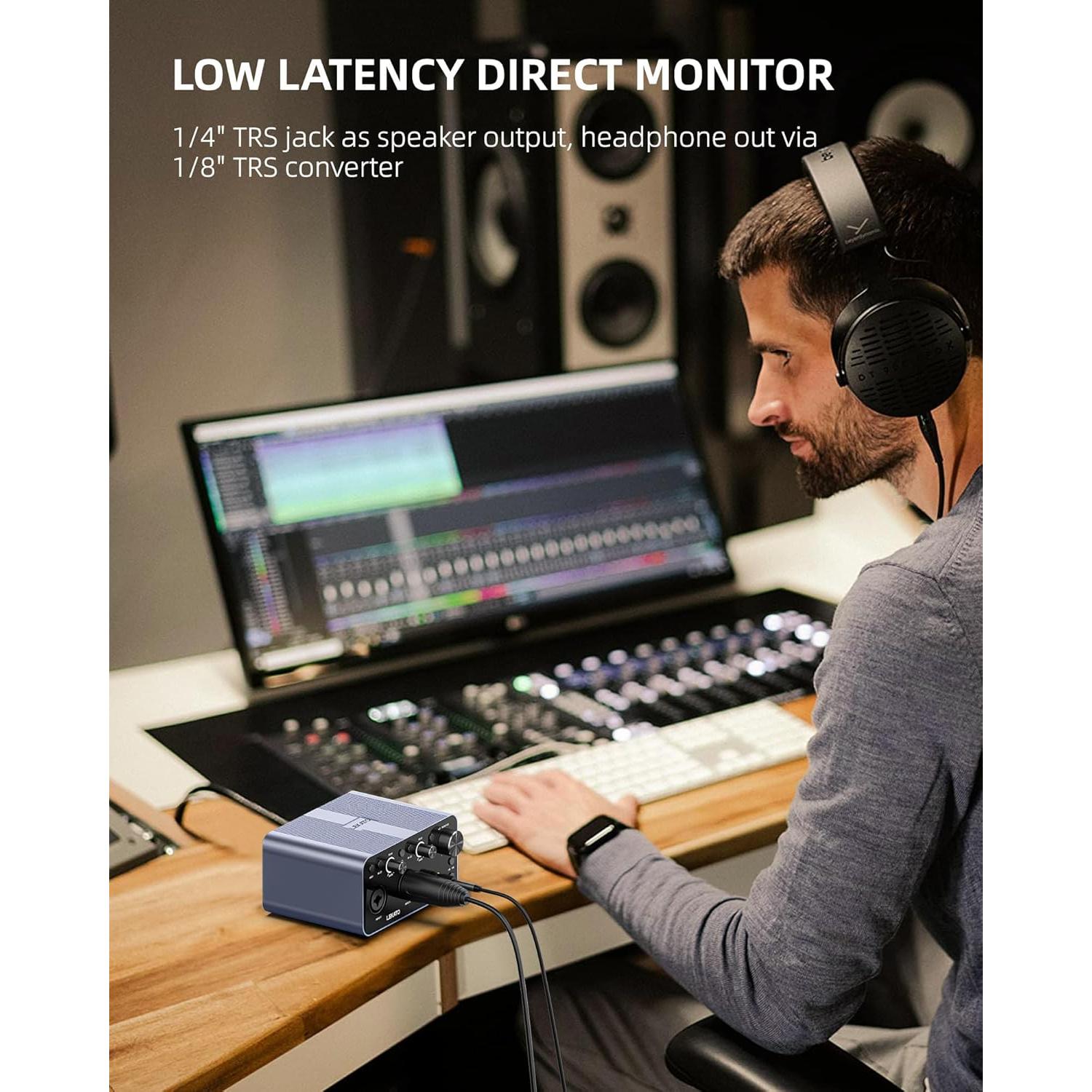 Interfaz de Audio USB LEKATO SF2401 24 bits/192kHz XLR