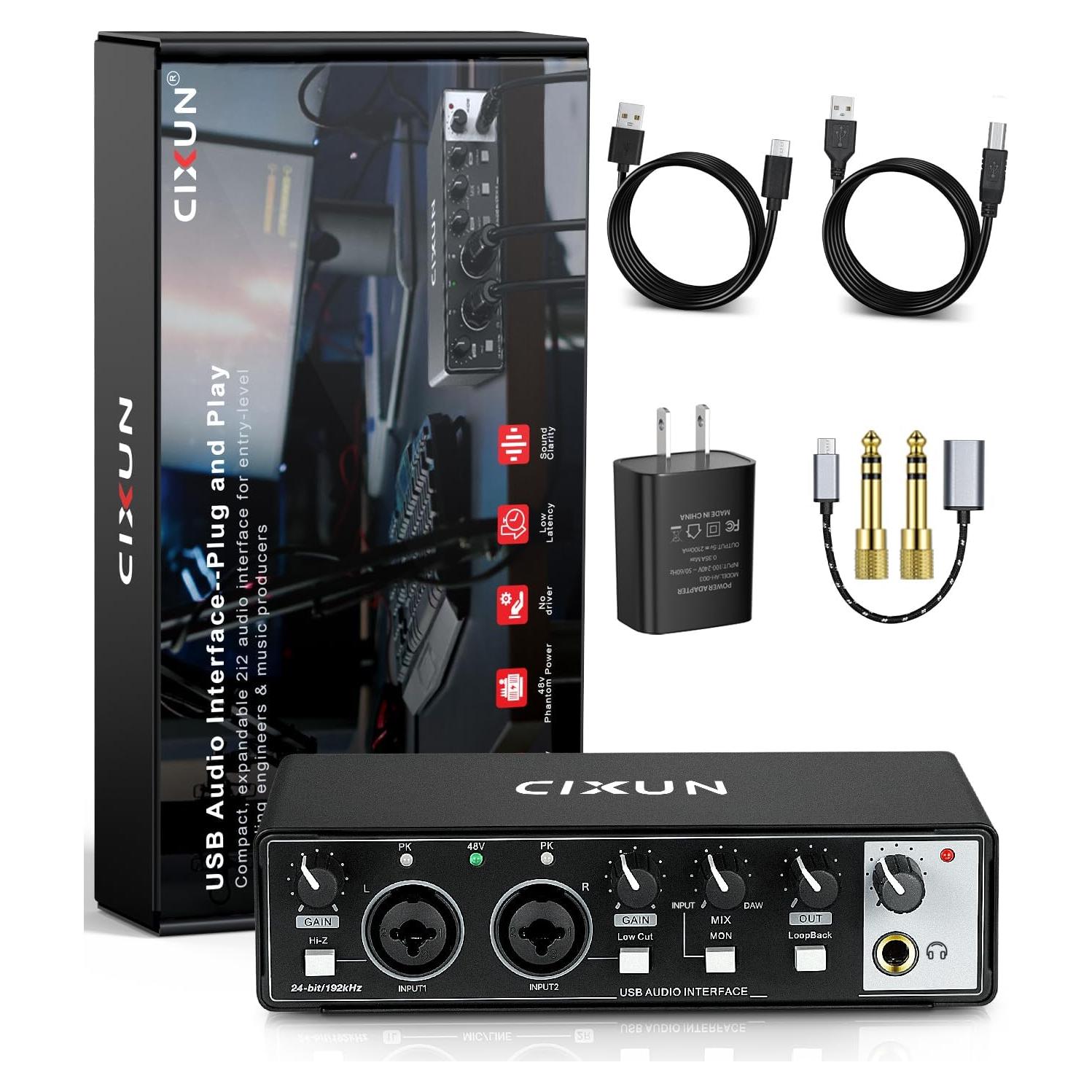 Interfaz de Audio USB-C 2i2 Focusrite 24-bit/192kHz Dual XLR