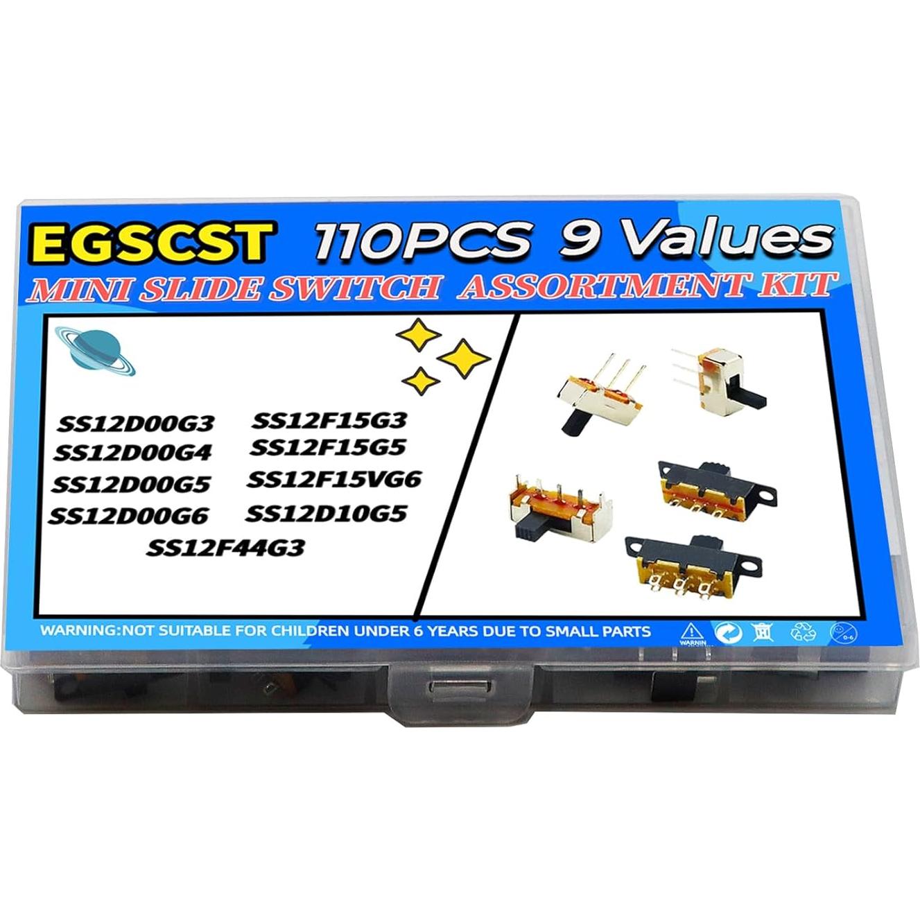 Kit de 110 Interruptores Deslizantes Micro Mini SPDT 3 Pines