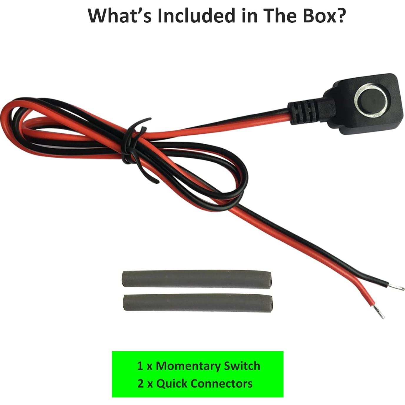 Interruptor Momentáneo CARSANBO 12V 24V con Cable 0.5M