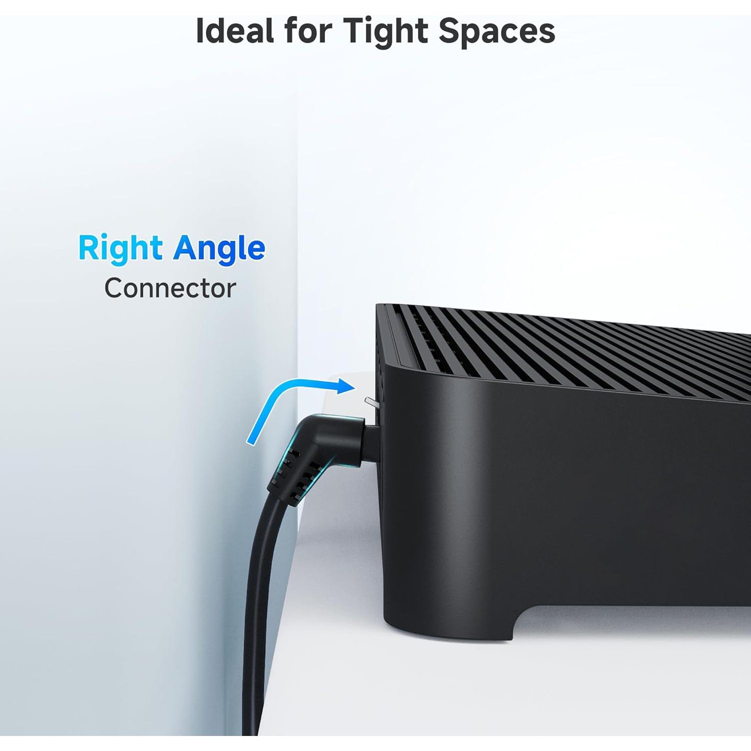 Cable Ethernet Cat 6 Rotatable 0.3m 10Gbps Cable Matters Negro