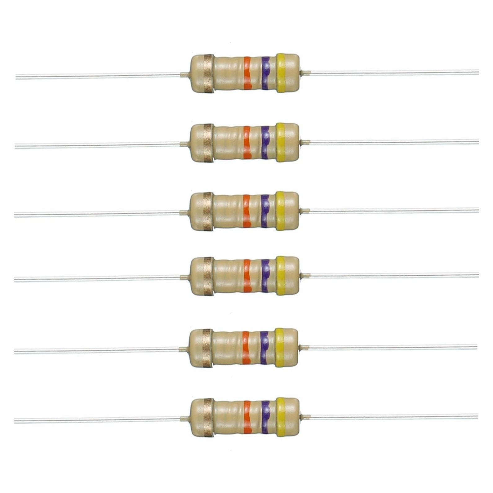 Resistencias BOJACK 47K Ohm 1/2W ±5% Paquete 200 Piezas