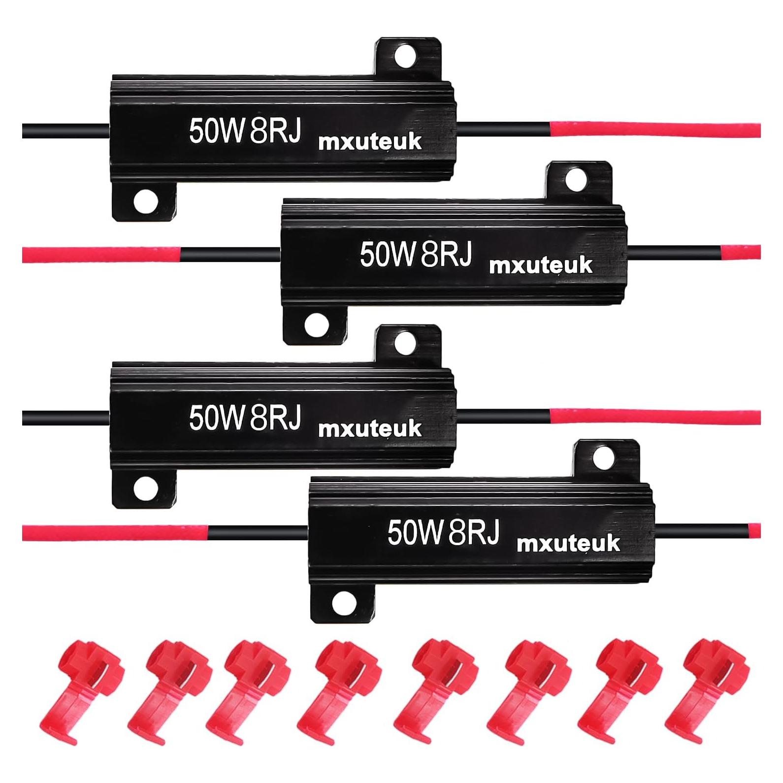 Resistores de Carga LED mxuteuk 50W 8ohm 4 Piezas