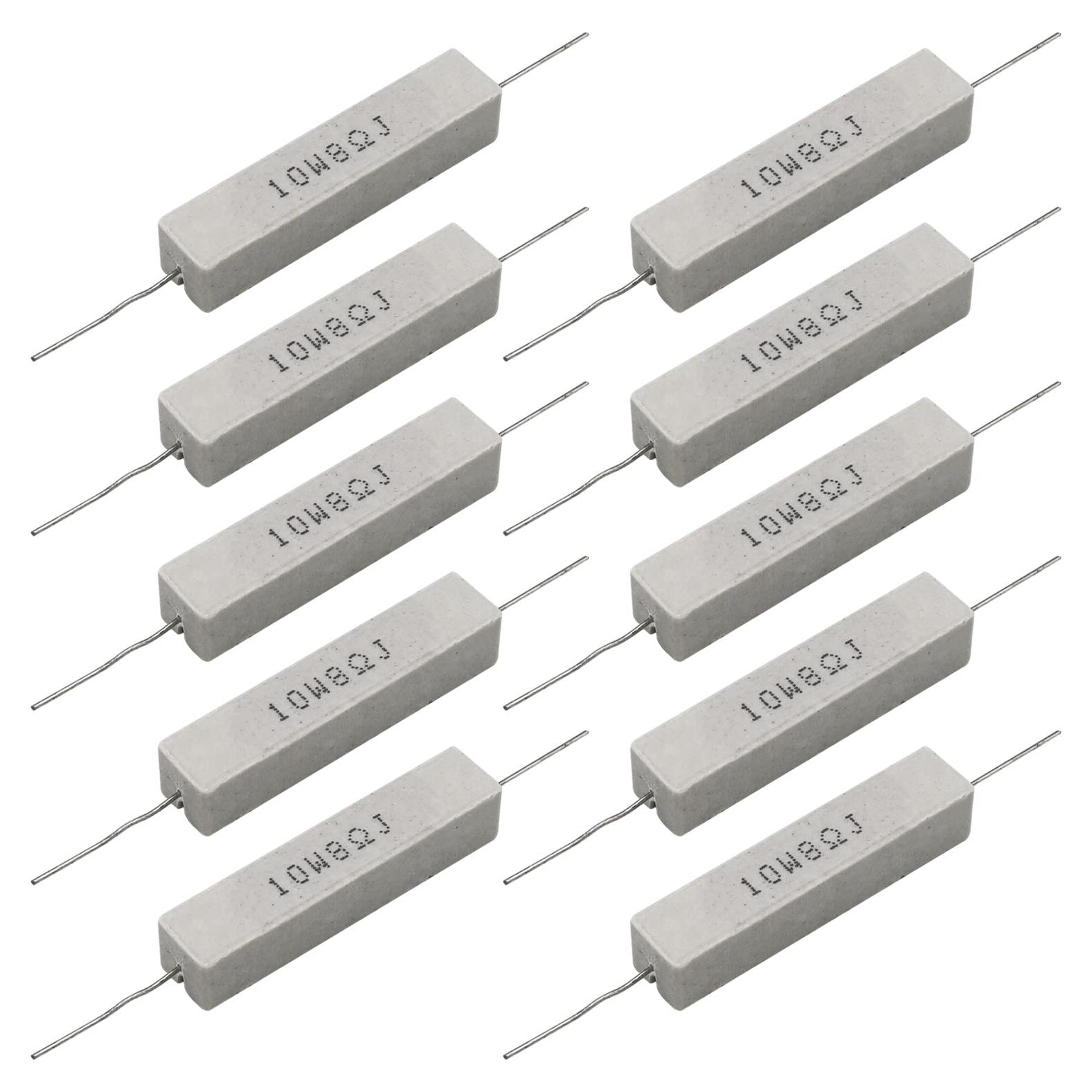 Resistores de Cemento 10 PCS 10W 8 Ohm Dimlove - Alta Potencia
