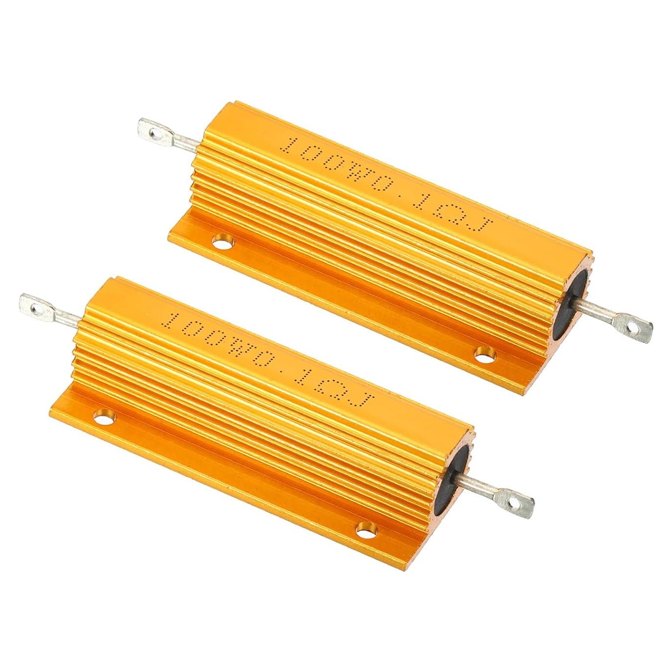Resistor de Potencia 100W 0.1 Ohm Aluminio PATIKIL - Paquete de 2
