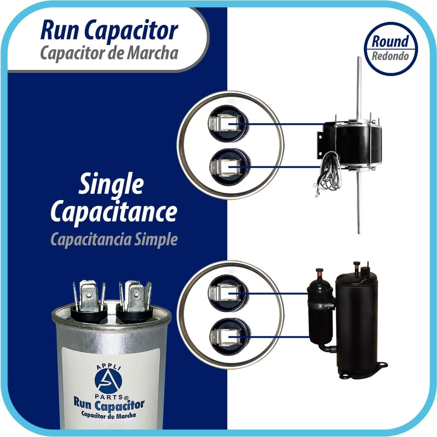 Condensador de Funcionamiento Appli Parts 10 Mfd 450V Redondo