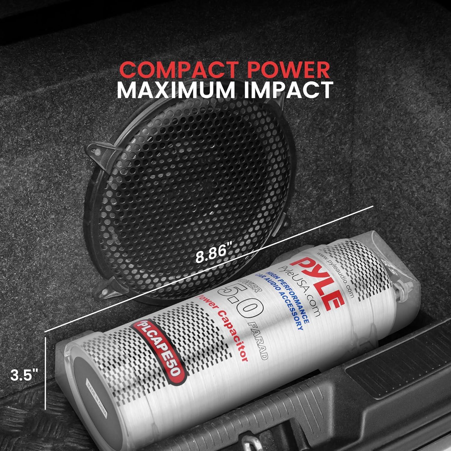 Capacitor Digital de Potencia Pyle 5.0 Faradios DC 12-24V