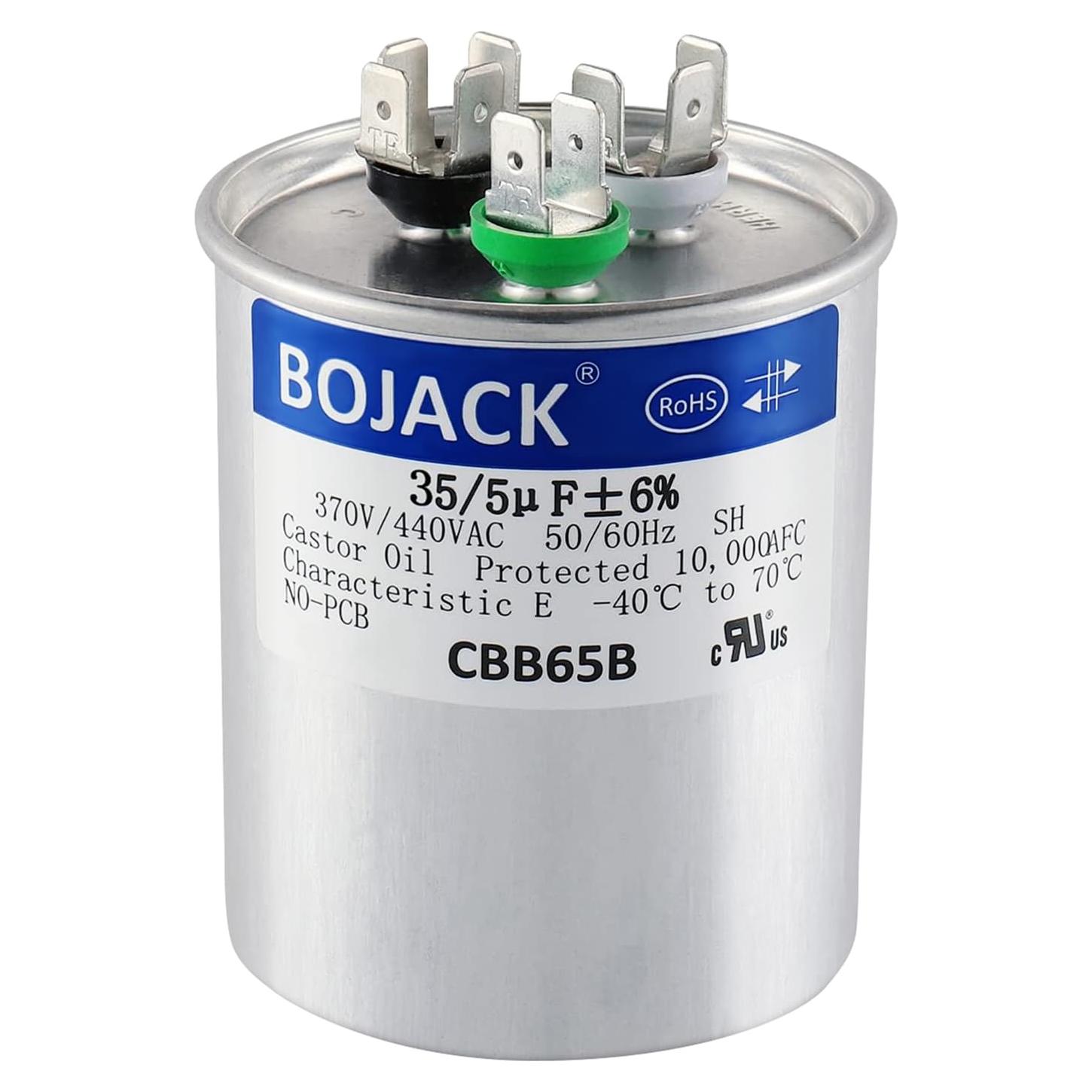 Capacitor Redondo BOJACK 35+5uF 440V Reemplazo Mejorado