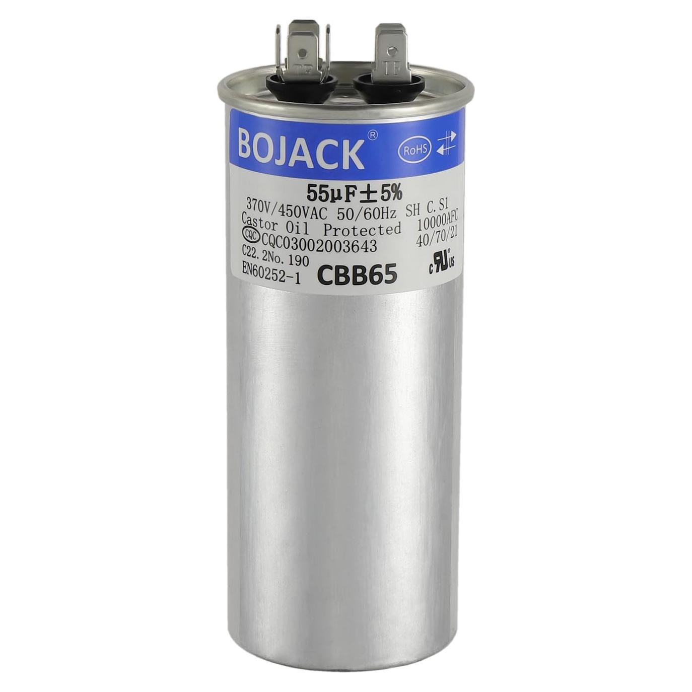 Capacitor BOJACK CBB65 55 uF 370/450 V para Motor AC