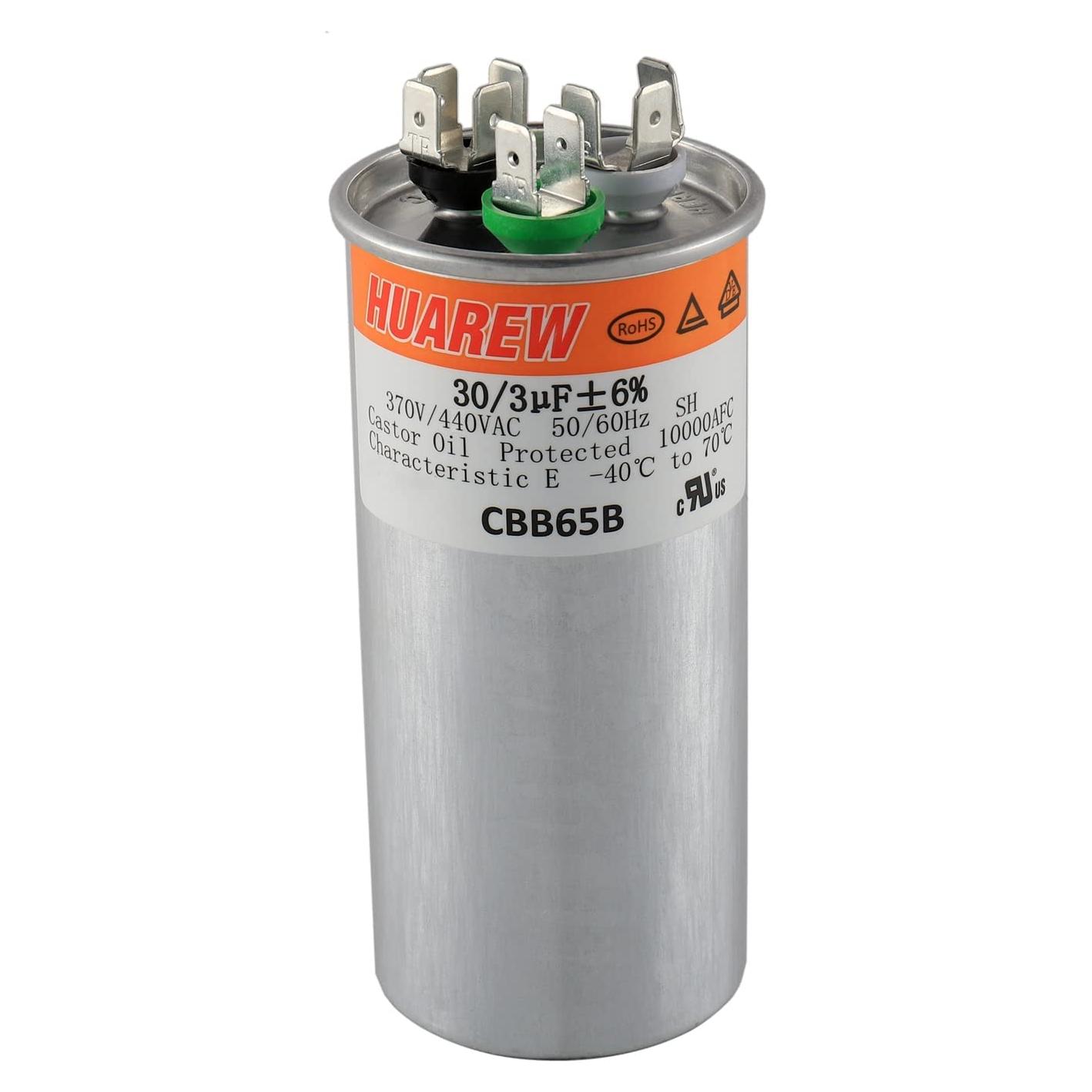 Capacitor CBB65B HUAREW 30+3 uF 370/440V para Aire Acondicionado