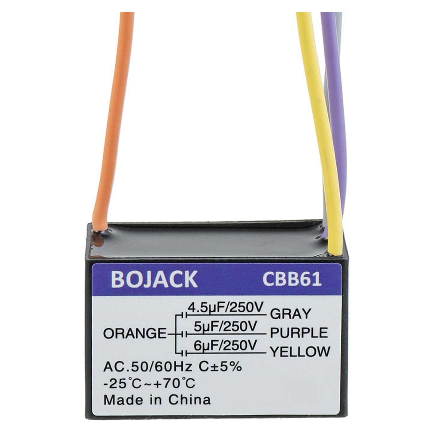 Capacitor de Arranque BOJACK CBB61 4.5uF+5uF+6uF 250V CA