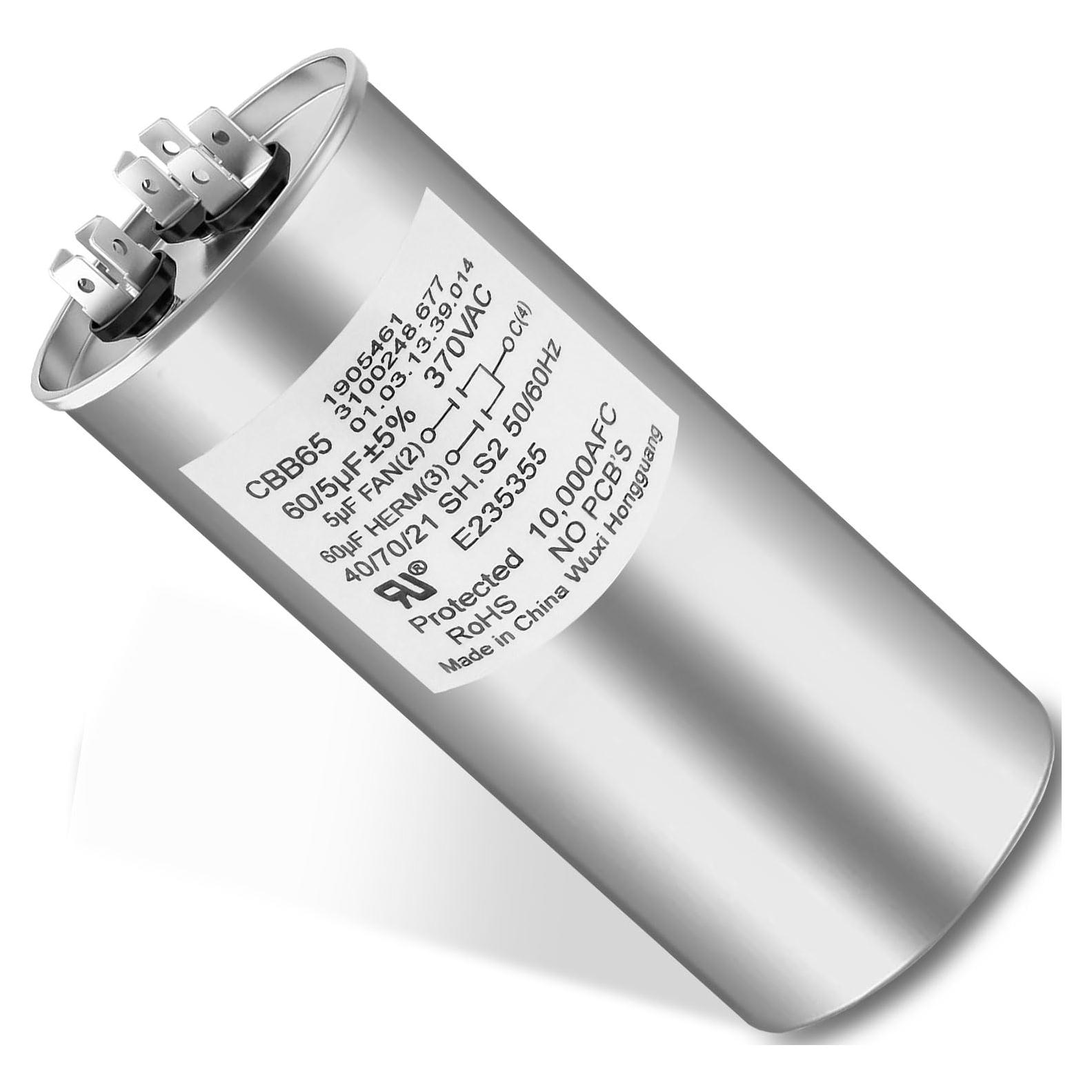 Capacitor Motor Aire Acondicionado RV BXKP 60/5 MFD 370VAC