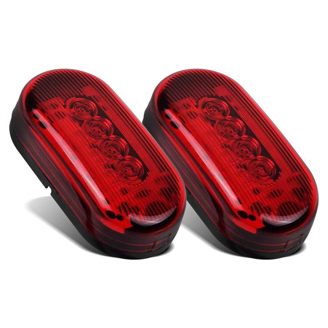 Luces de Marcador Lateral Led Parstam 4 Pulgadas Rojas 10 Diodos
