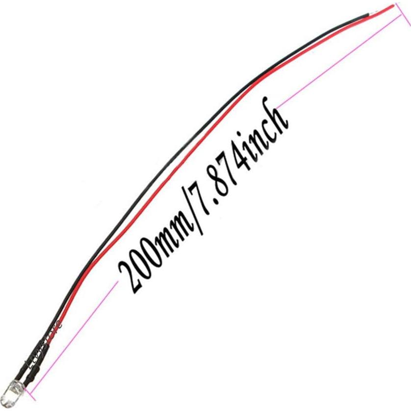 Paquete 20 LED 10MM Blanco Pre Cableado 12V + Soportes