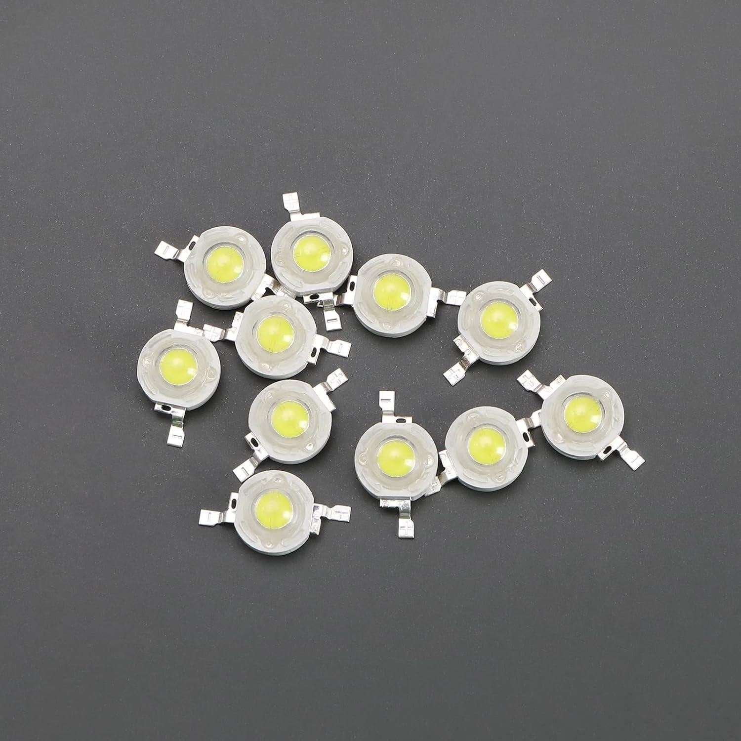 100 Chips LED de Alta Potencia eMagTech 1W Blanco 6500K