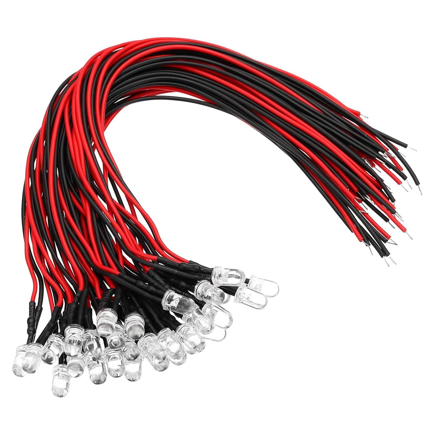 Diodos LED 5mm PATIKIL 30 Pcs 12V Púrpura Pre Cableados