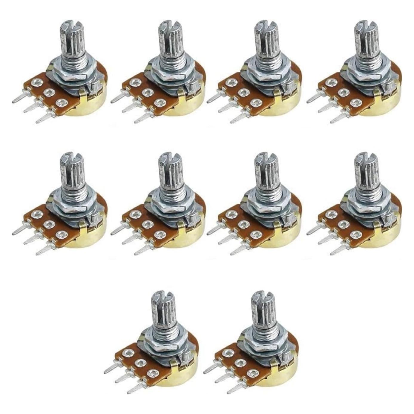 10 Pcs Potenciometro Lineal WH148 1M Ohm 15mm Eje Yetaida
