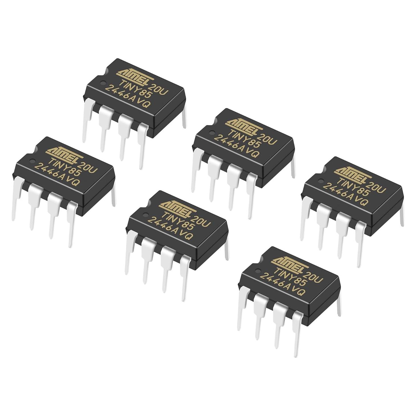 6 Microcontroladores ATtiny85 DIP-8 FYWDJZJ 8 Bits 8KB Flash