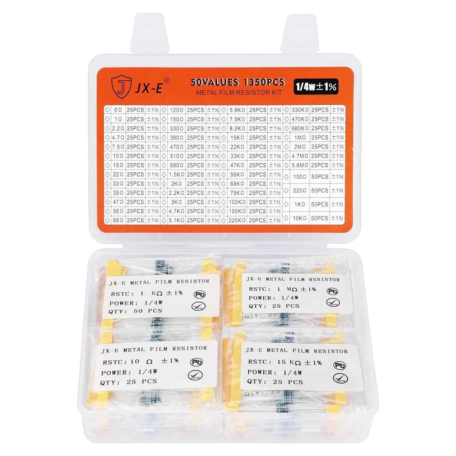 Kit de Resistores de Precisión JX-E 1350 Piezas 0-5.6M Ohm