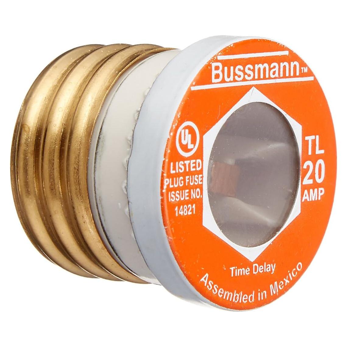 Fusible Enchufe Bussmann BP/TL-20 20A Tiempo de Retraso 3 Pzas