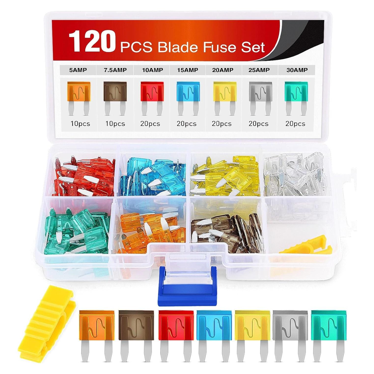 Fusibles de Cuchilla Nilight 120Pcs Mini ATM/APM 5-30A