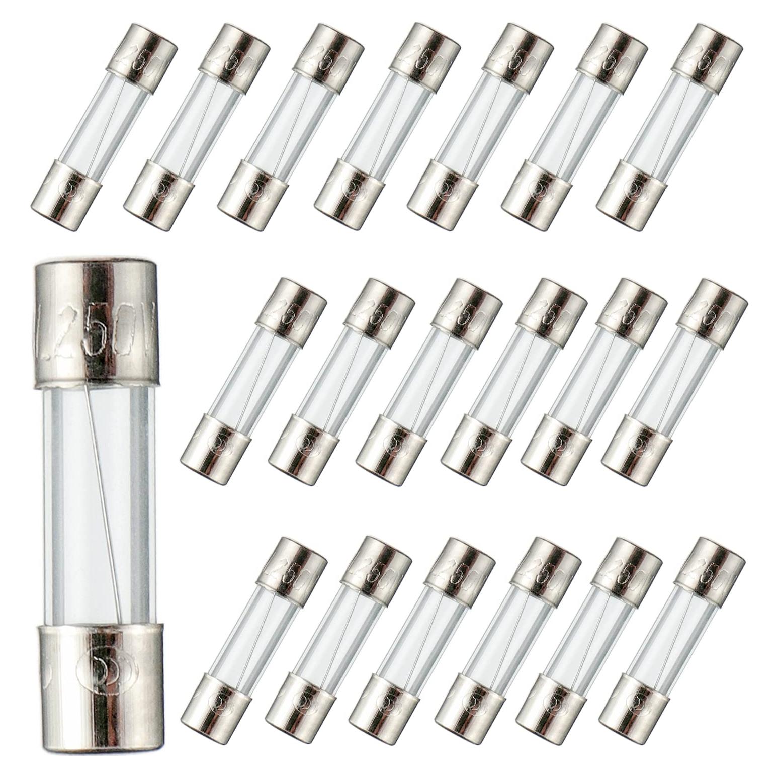 Fusibles de vidrio BOJACK 20A 5x20mm 250V - Paquete de 20