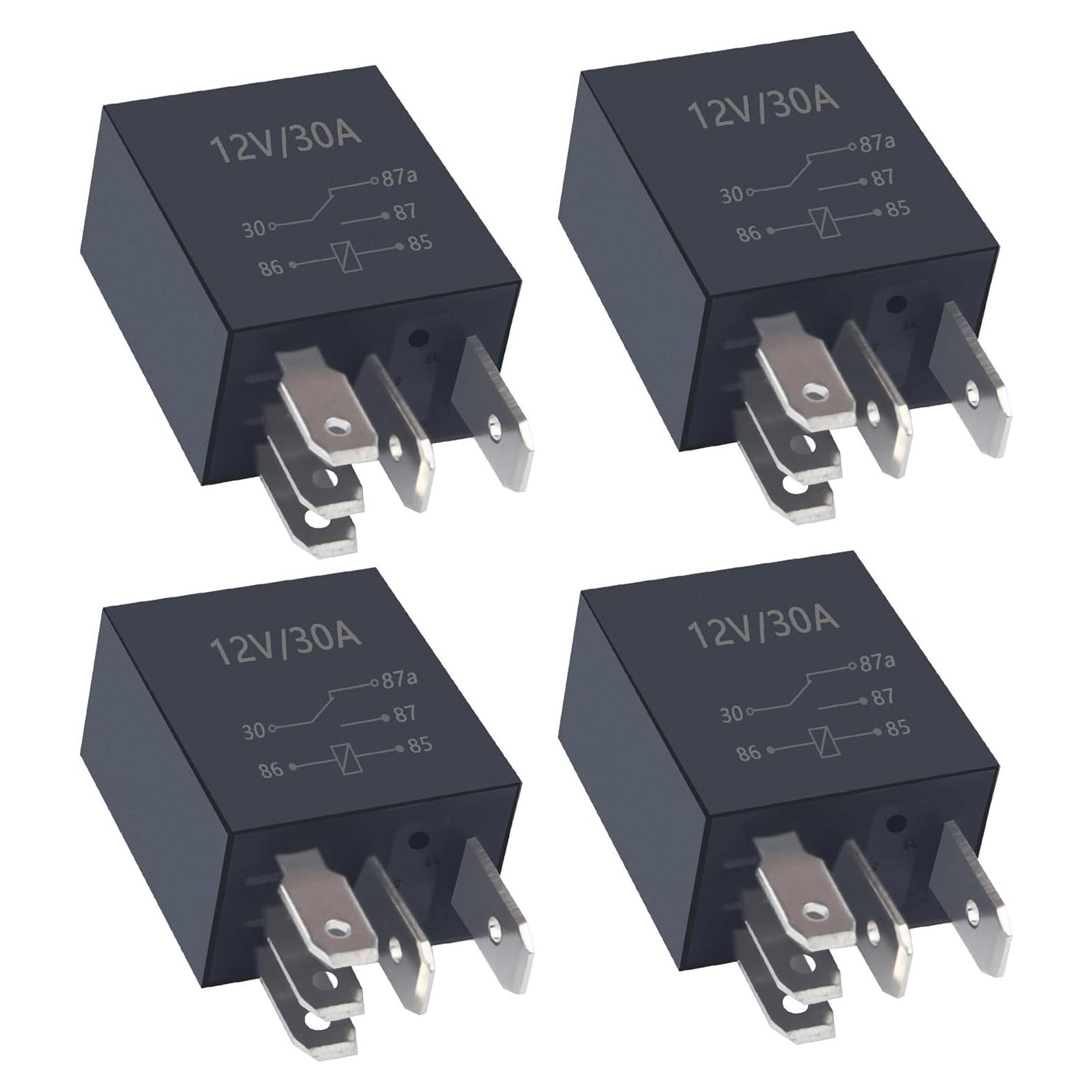 Relé Automotriz Carleef 12V 30A 5 Pin Impermeable - 4PCS