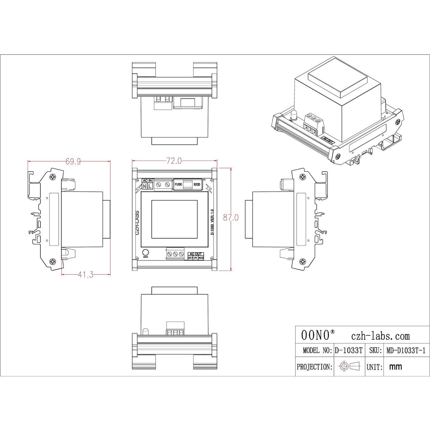 Transformador de potencia 20VA Electronics-Salon 115VAC a 24VAC