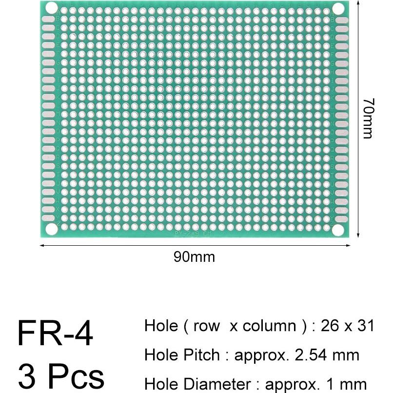 Placa PCB Doble Cara 7x9cm uxcell para Proyectos Electrónicos