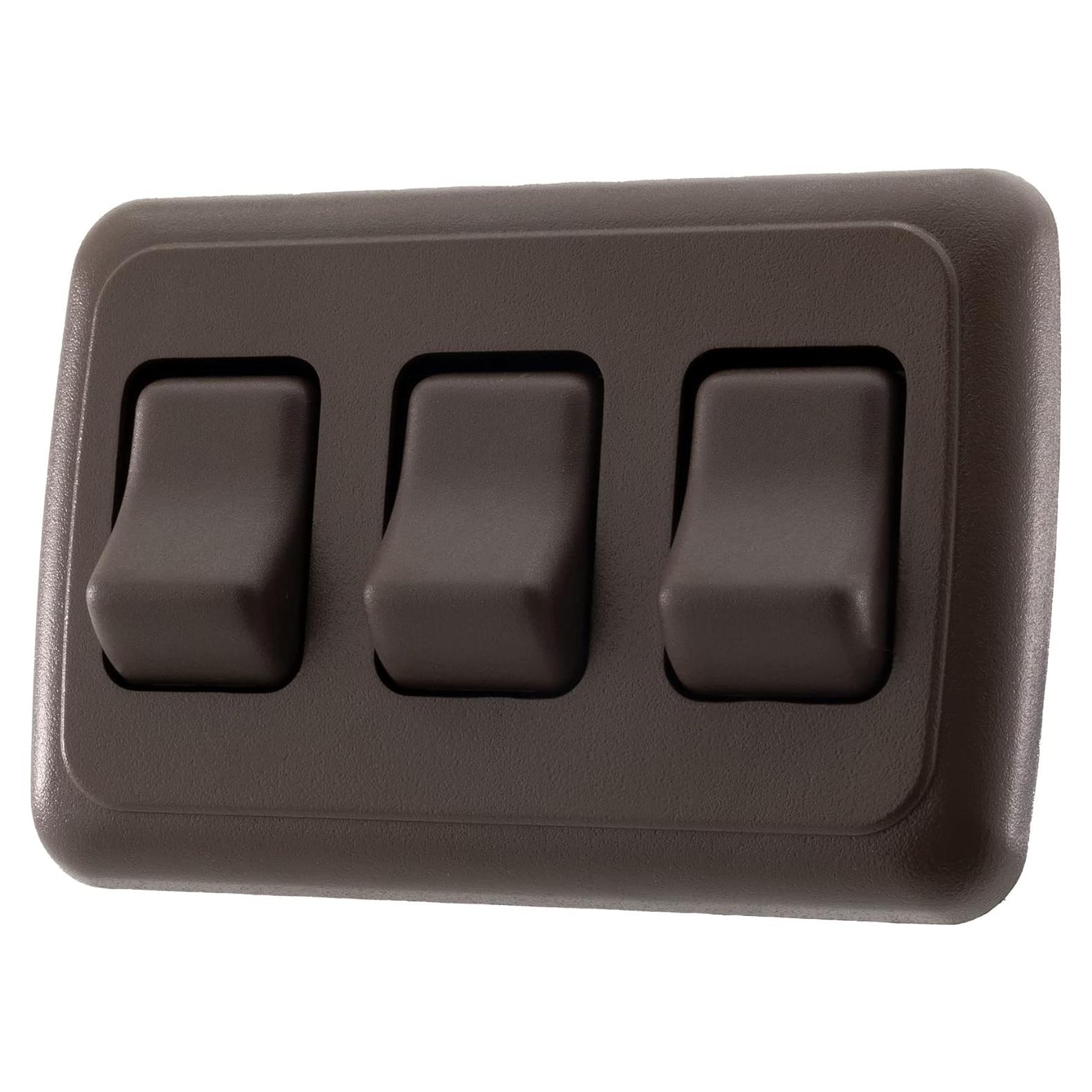 Interruptor Triple SPST On-Off 12V Marrón para RV y Remolques