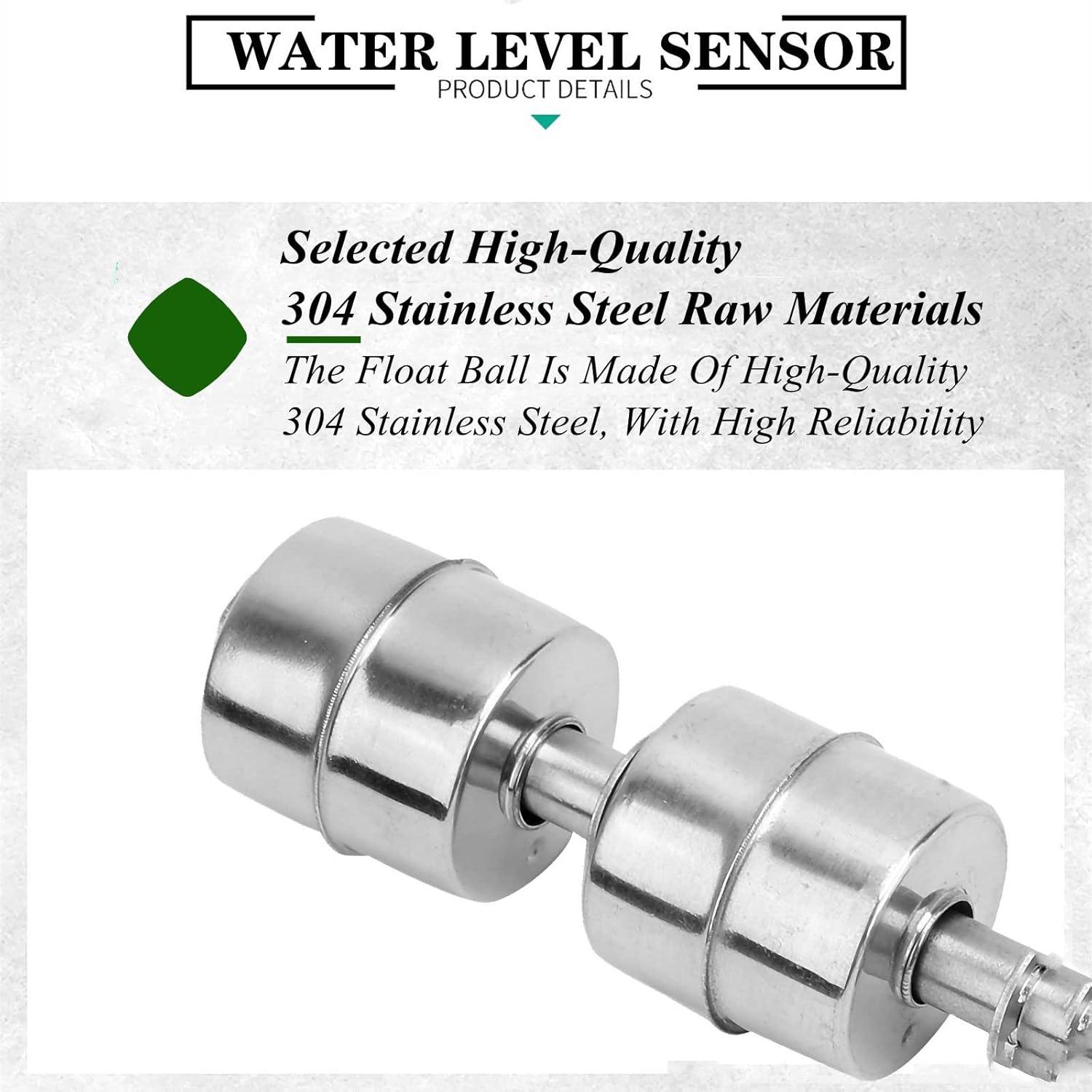 Sensor de Nivel de Agua Caredy 100mm Doble Flotador Acero Inoxidable