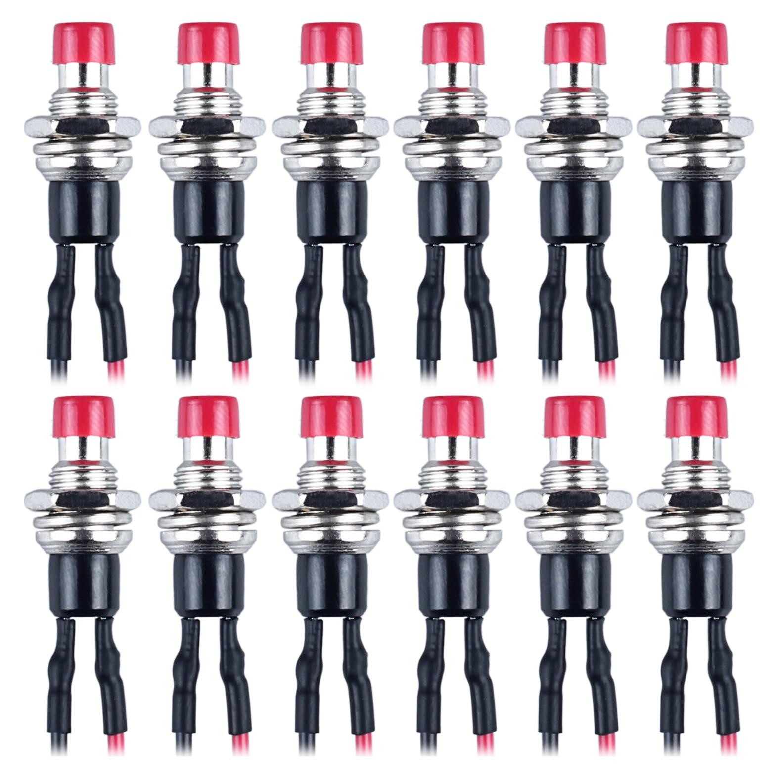 Paquete de 12 Interruptores de Botón Mini DMWD 1A 250VAC