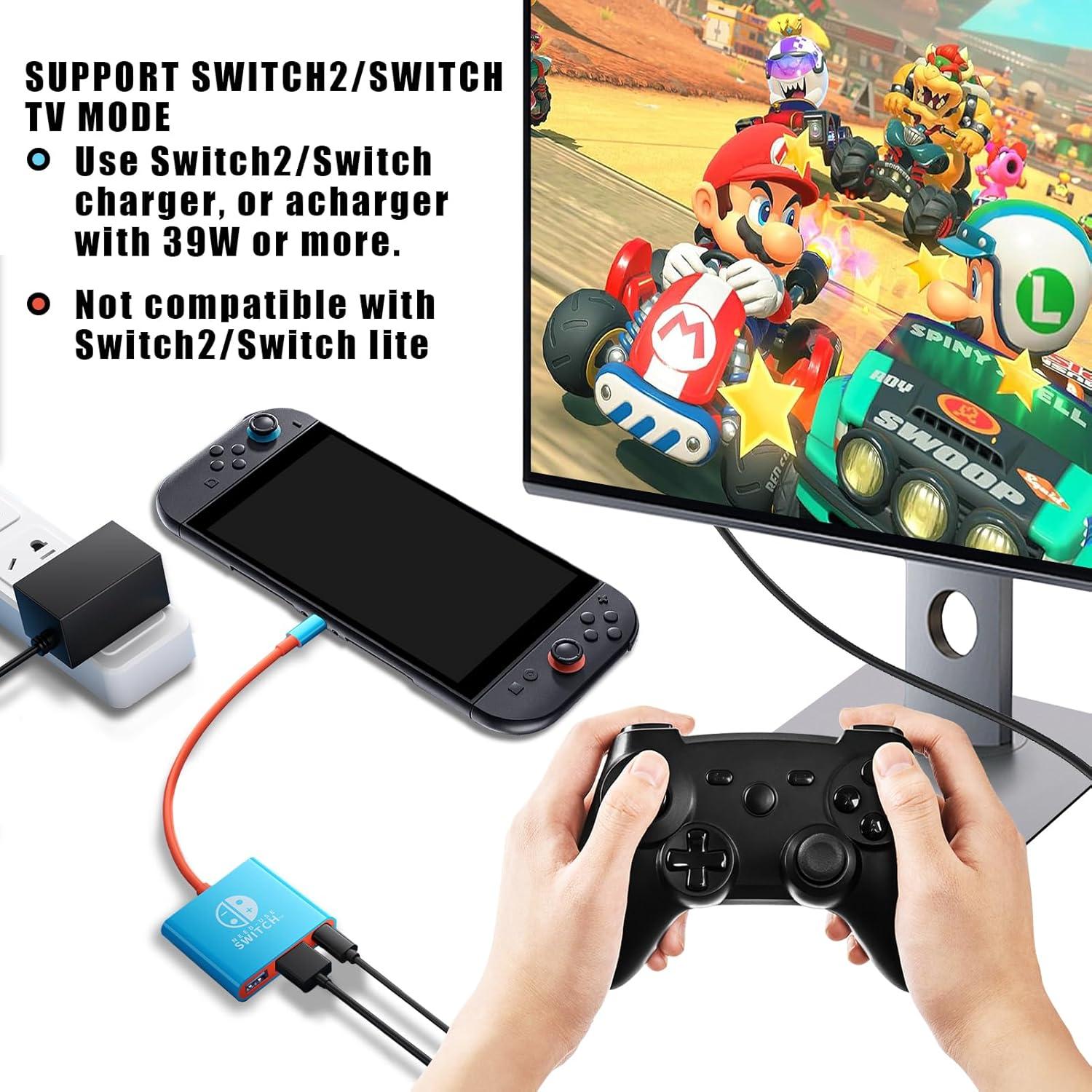 Adaptador USB C a HDMI DUEQID para Switch 2 4K 100W