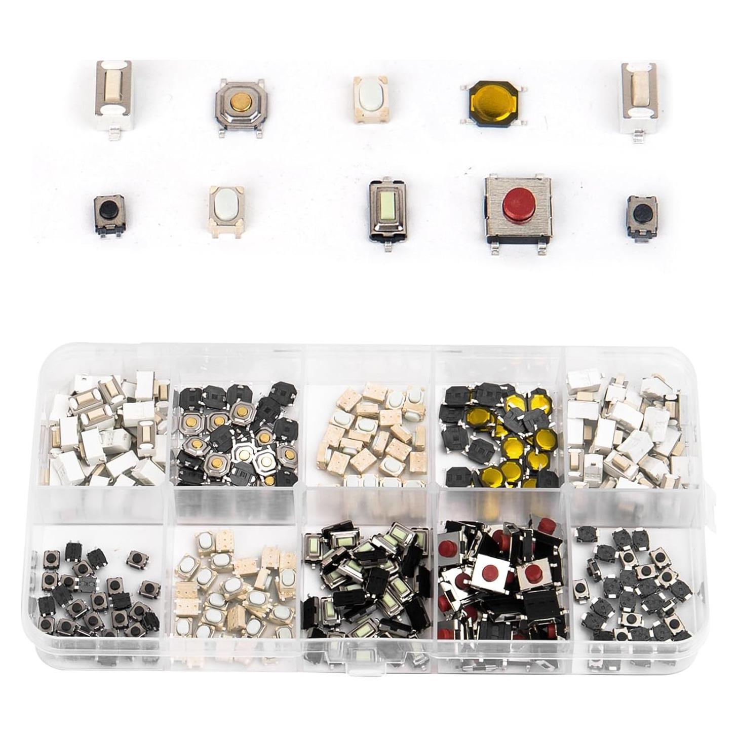 Kit de 200 Micro Interruptores Táctiles GUEEYUAW - Normalmente Abiertos