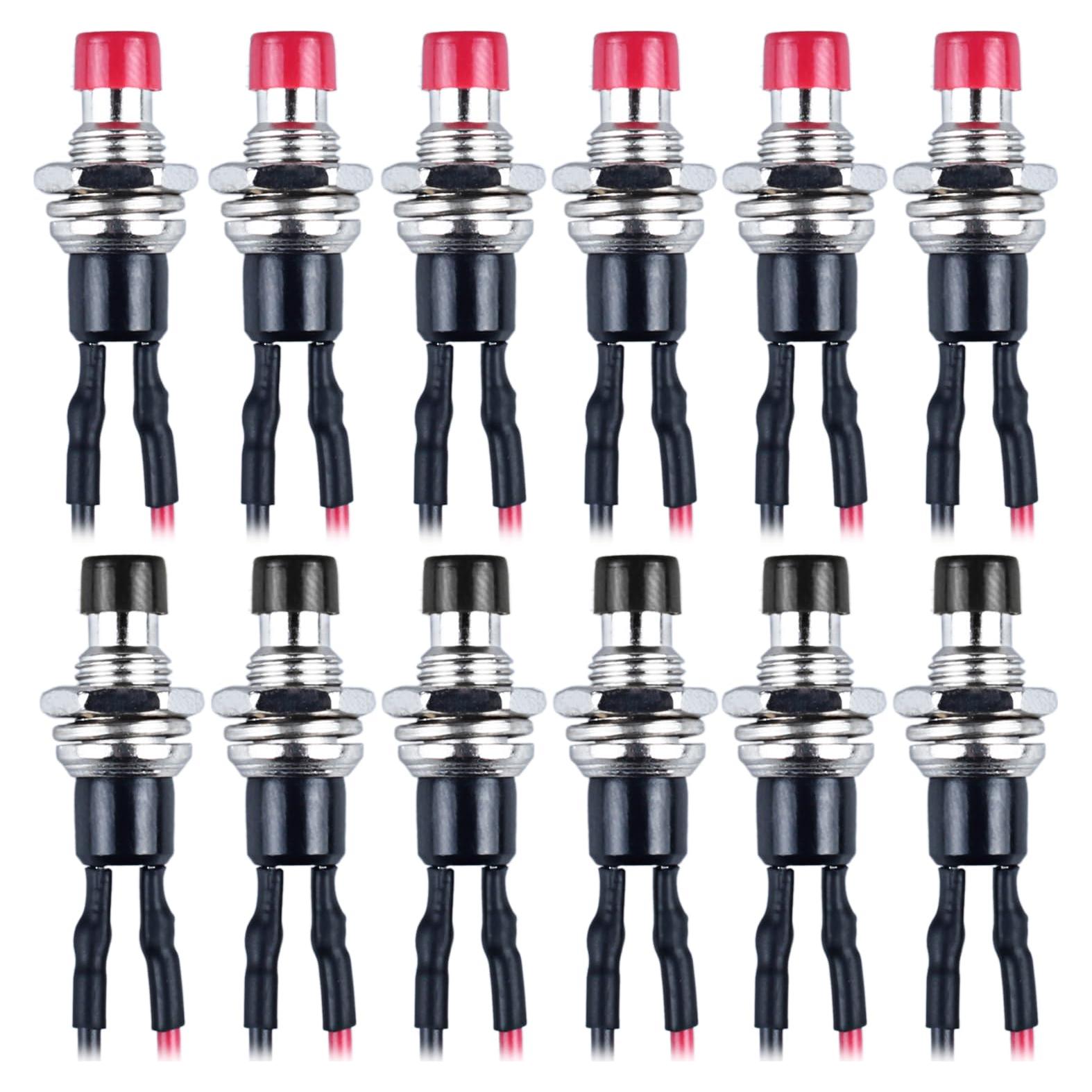 Paquete de 12 Interruptores de Botón Mini DMWD 1A 250VAC