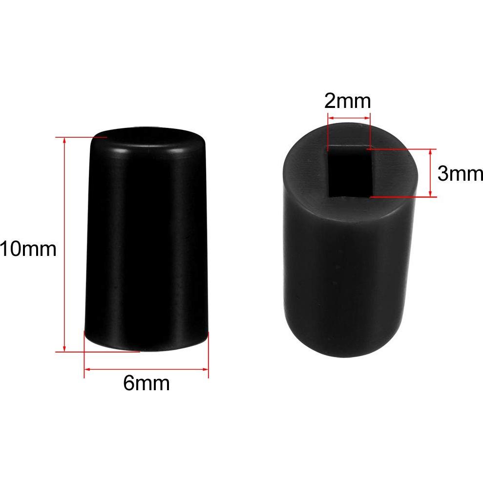 Tapa de Interruptor Táctil uxcell 6x10mm 40pcs Negro