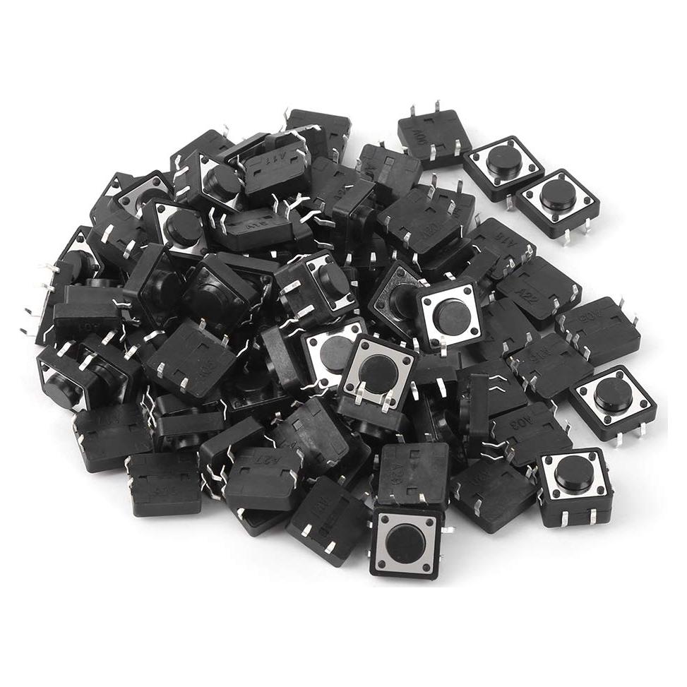Interruptor táctil momentáneo Fafeicy 100 piezas 12V 50mA DIP